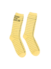 Library Card (Yellow) Cozy Socks - Large By Out of Print Cover Image