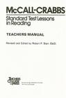 McCall-Crabbs Standard Test Lessons in Reading, Teachers Manual/Answer Key By William a. McCall Cover Image