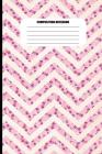Composition Notebook: Pink Floral Zig Zags / Cream Background (100 Pages, College Ruled) By Sutherland Creek Cover Image