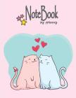Notebook By FFunny: Cute cat in love on pink cover and Dot Graph Line Sketch pages, Extra large (8.5 x 11) inches, 110 pages, White paper, Cover Image