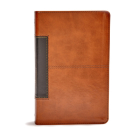 CSB Single-Column Personal Size Bible, Tan/Black LeatherTouch By CSB Bibles by Holman Cover Image