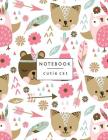 Notebook by cutie cat: Cute fox & owl on grey cover and Dot Graph Line Sketch pages, Extra large (8.5 x 11) inches, 110 pages, White paper, S Cover Image