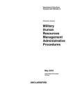 Department of the Army Pamphlet DA PAM 600-8 Military Human Resources Management Administrative Procedures May 2019 By United States Government Us Army Cover Image