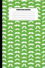Composition Notebook: Moustaches of All Shapes (White Pattern on Lime Green) (100 Pages, College Ruled) By Sutherland Creek Cover Image