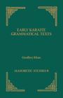 Early Karaite Grammatical Texts By Geoffrey Khan Cover Image