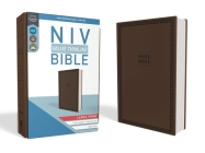 NIV, Value Thinline Bible, Large Print, Imitation Leather, Brown By Zondervan Cover Image