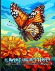 Flowers and Butterfly: Botanical Coloring Book With Charming Flowers And Butterfly Midnight Coloring Pages For Color & Relax. Black Backgroun Cover Image
