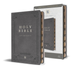 KJV Holy Bible, Giant Print Thinline Large format, Gray Premium Imitation Leathe r with Ribbon Marker, Red Letter, and Thumb Index By ORIGIN Cover Image