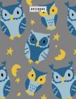 Notebook: Owl on grey cover and Dot Graph Line Sketch pages, Extra large (8.5 x 11) inches, 110 pages, White paper, Sketch, Draw Cover Image