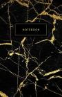 Notebook: Beautiful Black Marble and Shiny Gold 5.5 X 8.5 - A5 Size By Paperlush Press Cover Image