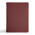 CSB Verse-by-Verse Reference Bible, Holman Handcrafted Collection, Marbled Burgundy Premium Calfskin Cover Image