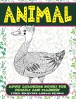 Adult Coloring Books for Pencils and Markers - Animal - Stress Relieving Animal Designs Cover Image