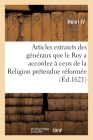 Articles extraicts des généraux que le Roy a accordez à ceux de la Religion prétendue réformée Cover Image