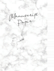 Manuscript paper: wide staff music paper notebook - 8.5x11 - 120 pages - 8 staves per page - easy to write on - ivory white marble desig Cover Image