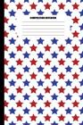Composition Notebook: Red Stars and Blue Stars on White Background (100 Pages, College Ruled) By Sutherland Creek Cover Image