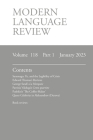 Modern Language Review (118: 1) January 2023 By Lucy O'Meara (Editor) Cover Image