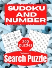Sudoku And Number Search Puzzle: Large Print Activity Puzzle Book for Adults and Seniors with Solutions Vol 1 By This Design Cover Image