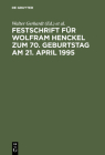 Festschrift Für Wolfram Henckel Zum 70. Geburtstag Am 21. April 1995 Cover Image