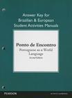 Brazilian and European Student Activities Manual Answer Key for Ponto de Encontro: Portuguese as a World Language Cover Image