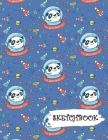 Sketchbook: Outer Space Astronaut Panda Fun Framed Drawing Paper Notebook By Sparks Sketches Cover Image
