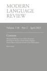 Modern Language Review (118: 2) April 2023 By Lucy O'Meara (Editor) Cover Image