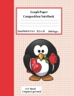 Graph Composition Notebook 4 Squares per inch 4x4 Quad Ruled 4 to 1 / 8.5 x 11 100 Pages: Cute Funny Penguin Flower Gift Notepad/Grid Squared Paper Ba By Animal Journal Press Cover Image