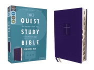 Niv, Quest Study Bible, Personal Size, Leathersoft, Blue, Thumb Indexed, Comfort Print: The Only Q and A Study Bible Cover Image