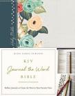 KJV, Journal the Word Bible, Hardcover, Green Floral Cloth, Red Letter Edition: Reflect, Journal, or Create Art Next to Your Favorite Verses Cover Image