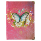 Christian Art Gifts Butterfly Journal W/Scripture Be Still Psalm 46:10 Bible Verse Road/288 Ruled Pages, Large Hardcover Pink Notebook Cover Image