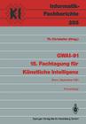 Gwai-91 15. Fachtagung Für Künstliche Intelligenz: Bonn, 16.-20. September 1991 Proceedings Cover Image