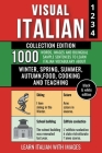 Visual Italian - Collection (B/W Edition) - 1.000 Words, Images and Example Sentences to Learn Italian Vocabulary about Winter, Spring, Summer, Autumn Cover Image