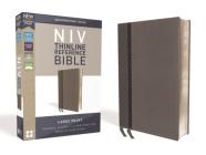 NIV, Thinline Reference Bible, Large Print, Imitation Leather, Gray, Red Letter Edition, Comfort Print By Zondervan Cover Image