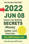 Born 2022 Jun 08? Your Birthday Secrets to Money, Love Relationships Luck: Fortune Telling Self-Help: Numerology, Horoscope, Astrology, Zodiac, Destin Cover Image