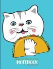Rosemary Cat Eats a Taco Notebook Aqua Blue Edition By Fruitflypie Books Cover Image