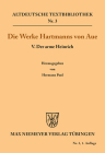 Der arme Heinrich (Altdeutsche Textbibliothek #3) By Hartmann Von Aue, Hermann Paul (Editor) Cover Image