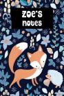 Zoe's Notes: Winter Fox Personalised College Ruled Notebook Cover Image
