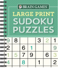 Brain Games - Large Print Sudoku Puzzles (Green) Cover Image