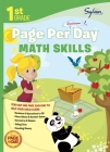 1st Grade Page Per Day: Math Skills: Math Skills # Numbers and Operations to 20, Place Values and Number Sense, Geometry and Shapes, Telling Time, and Counting Money (Sylvan Page Per Day Series, Math) By Sylvan Learning Cover Image