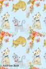 Address Book: For Contacts, Addresses, Phone, Email, Note, Emergency Contacts, Alphabetical Index with Cute Cartoon Cat Flowers Seam By Shamrock Logbook Cover Image