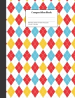 Composition Book Wide-Ruled Harlequin Tile Pattern Primary Colors: Class Notebook for Study Notes and Writing Assignments By Highway 62 Publishing Cover Image