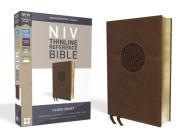 NIV, Thinline Reference Bible, Large Print, Imitation Leather, Brown, Red Letter Edition, Comfort Print By Zondervan Cover Image