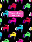 Sketchbook for Kids: Cute Unicorn Large Sketch Book for Drawing, Writing, Painting, Sketching, Doodling and Activity Book- Birthday and Chr Cover Image