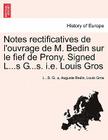 Notes Rectificatives de l'Ouvrage de M. Bedin Sur Le Fief de Prony. Signed L...S G...S. i.e. Louis Gros By L. S. G. S., Auguste Bedin, Louis Gros Cover Image