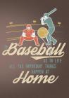 In Baseball as in Life All the Important Things Happen at Home: Retro Vintage Baseball Scorebook By First Journal Press Co Cover Image