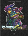 50 Animals Pop Art Coloring for Adults and Teens: Wild Animals Mandala Coloring Book - 102 pages - 8,5 x 11 po - Anti-Stess - Perfect Gift for Men, Te By 3vm Edition Sharemyartwork Cover Image