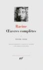 Uvres Completes. I, Theatre, Poesie (Bibliotheque de la Pleiade #5) By Jean Baptiste Racine Cover Image