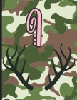 I: Camouflage Monogram Initial I Notebook for Girls - 8.5