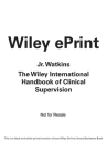 The Wiley International Handbook of Clinical Supervision Cover Image