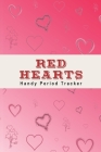 Red Hearts Handy Period Tracker: 3-Year Fertility and Menstrual Cycle Logbook Cover Image