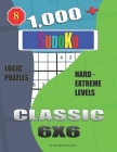 1,000 + Sudoku Classic 6x6: Logic puzzles hard - extreme levels Cover Image